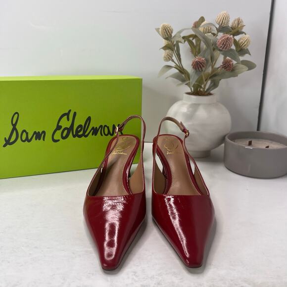 Sam Edelman Bianka Slingback Pumps Red I2677L9601 Women 8 M NWB - Picture 2 of 11